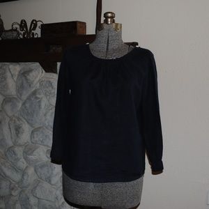 J CREW navy linen top